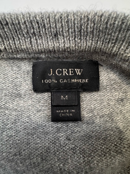 J.Crew Cashmere Sweater Men's Size Medium Gray Crewneck Preppy Casual Stretch - Picture 3 of 11